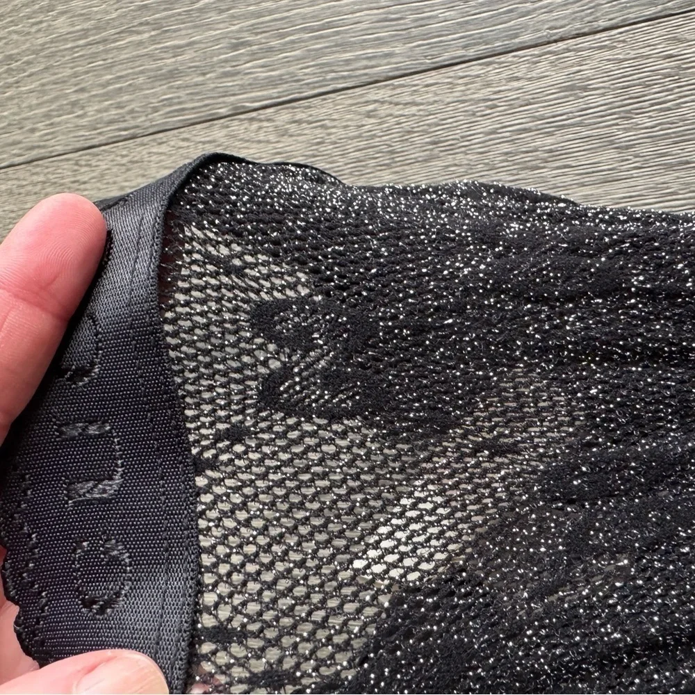 Gucci Black Lurex GG Knit Tights Size Small